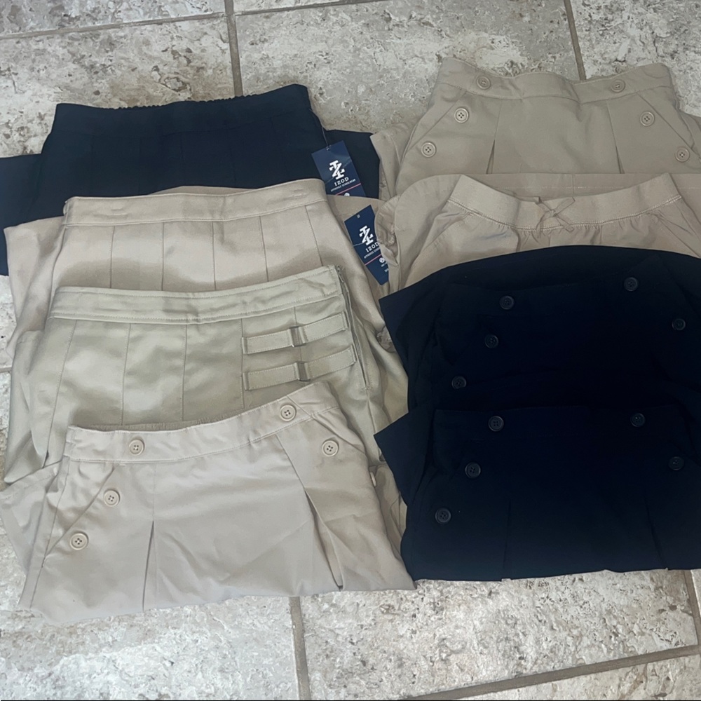 Izod Kids Skorts in Navy and Beige